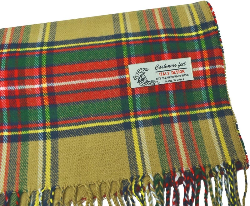 Glory Max Scottish Stewart Tartan Plaid Luxurious Winter Scarf Soft Cashmere Feel 72"x12" - Image 2